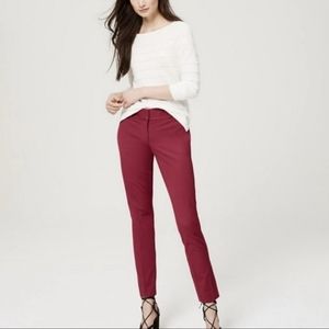 Loft dark red Marisa pant